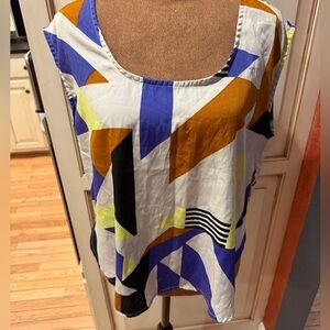 Volcom Multicolor Abstract Women's Blouse dopamine neon